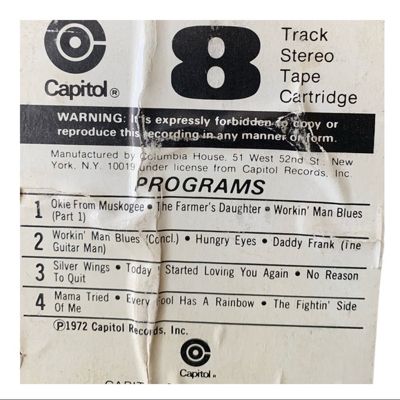 Lot of 3 Merle Haggard 8 track tapes - Picture 5 of 11